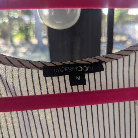 Clad and Cloth - Stripe Maxi Dress - Cream & Black - US Size M - Picture 4 of 11